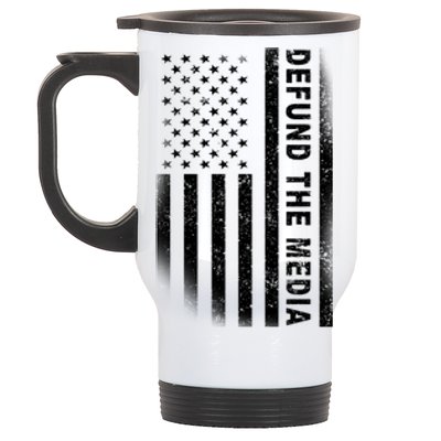 Defund The Media US Flag Stainless Steel Travel Mug