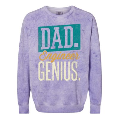 Dad Engineer Genius Engineer Dads Engineer Husbands Meaningful Gift Colorblast Crewneck Sweatshirt