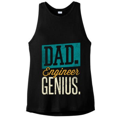 Dad Engineer Genius Engineer Dads Engineer Husbands Meaningful Gift Ladies PosiCharge Tri-Blend Wicking Tank