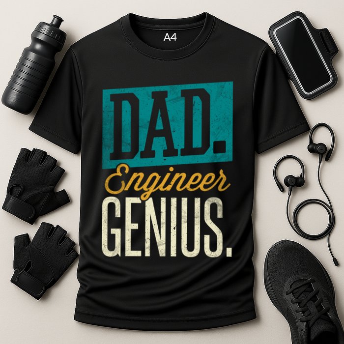 Dad Engineer Genius Engineer Dads Engineer Husbands Meaningful Gift Performance Shirt