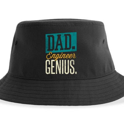 Dad Engineer Genius Engineer Dads Engineer Husbands Meaningful Gift Sustainable Bucket Hat