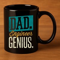 Dad Engineer Genius Engineer Dads Engineer Husbands Meaningful Gift 11oz C Handle Ceramic Mug