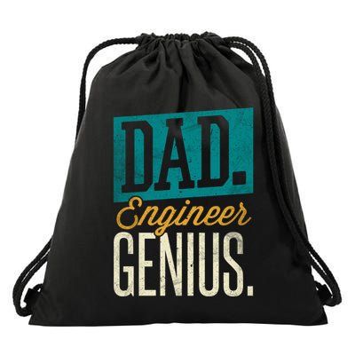 Dad Engineer Genius Engineer Dads Engineer Husbands Meaningful Gift Drawstring Bag