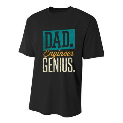 Dad Engineer Genius Engineer Dads Engineer Husbands Meaningful Gift Youth Performance Sprint T-Shirt