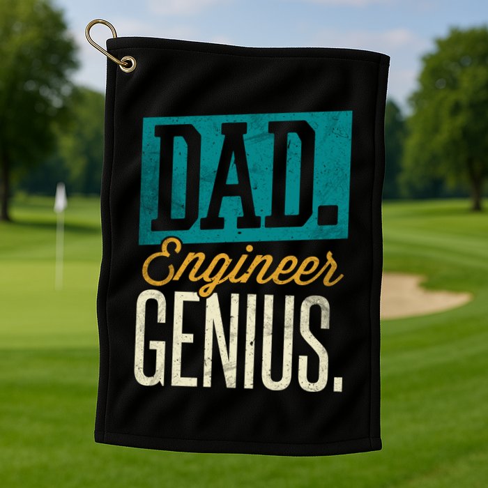 Dad Engineer Genius Engineer Dads Engineer Husbands Meaningful Gift Golf Towel