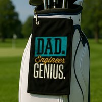 Dad Engineer Genius Engineer Dads Engineer Husbands Meaningful Gift Golf Towel