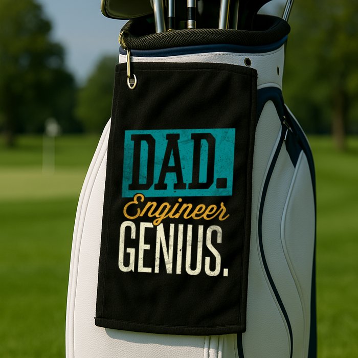 Dad Engineer Genius Engineer Dads Engineer Husbands Meaningful Gift Golf Towel