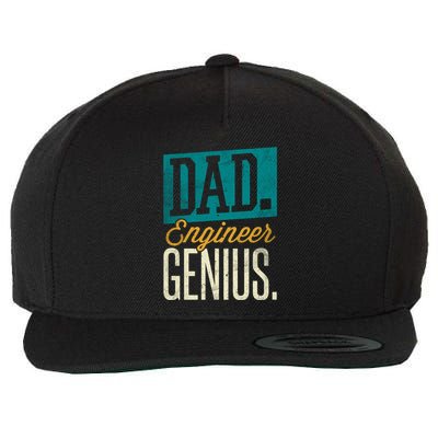 Dad Engineer Genius Engineer Dads Engineer Husbands Meaningful Gift Wool Snapback Cap