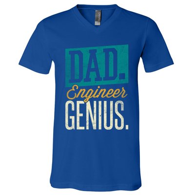 Dad Engineer Genius Engineer Dads Engineer Husbands Meaningful Gift V-Neck T-Shirt