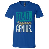 Dad Engineer Genius Engineer Dads Engineer Husbands Meaningful Gift V-Neck T-Shirt