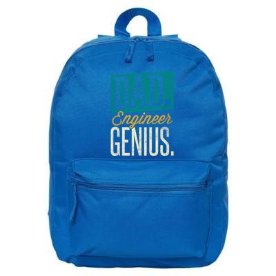 Dad Engineer Genius Engineer Dads Engineer Husbands Meaningful Gift 16 in Basic Backpack
