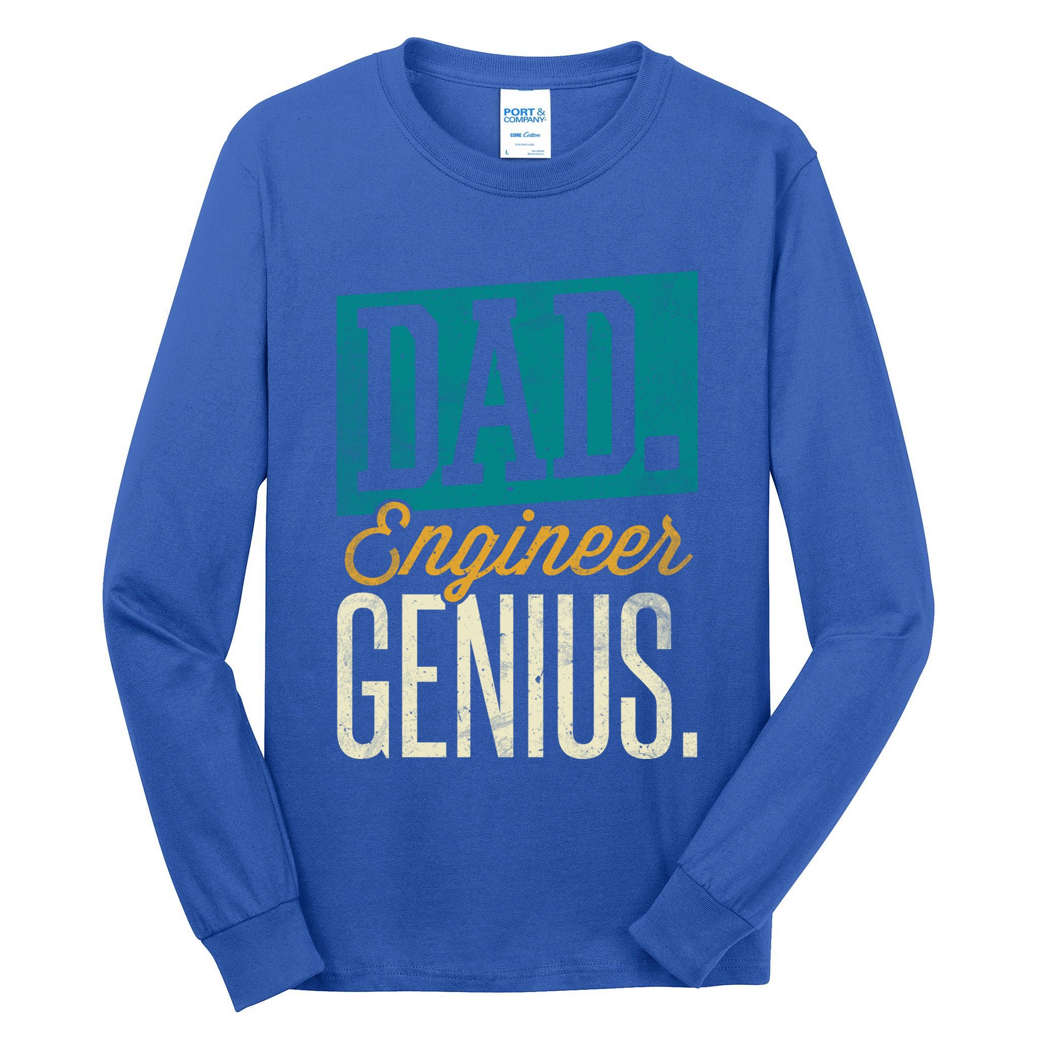 Dad Engineer Genius Engineer Dads Engineer Husbands Meaningful Gift Tall Long Sleeve T-Shirt