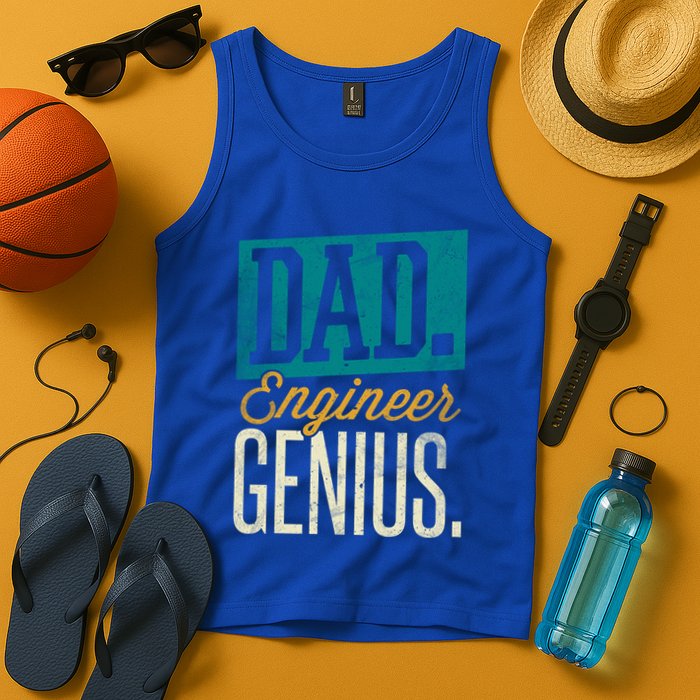 Dad Engineer Genius Engineer Dads Engineer Husbands Meaningful Gift Tank Top