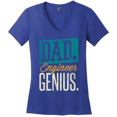 Dad Engineer Genius Engineer Dads Engineer Husbands Meaningful Gift Women's V-Neck T-Shirt