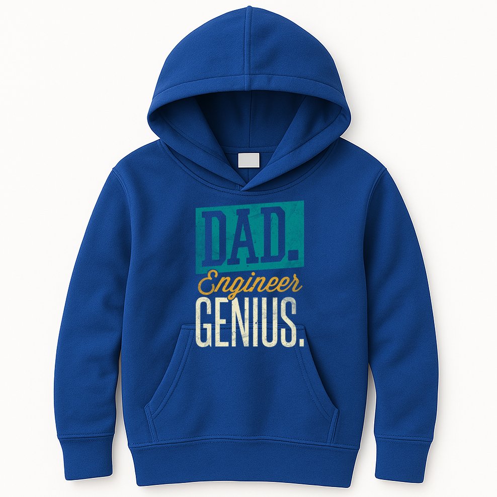 Dad Engineer Genius Engineer Dads Engineer Husbands Meaningful Gift Kids Hoodie