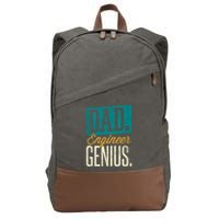 Dad Engineer Genius Engineer Dads Engineer Husbands Meaningful Gift Cotton Canvas Backpack