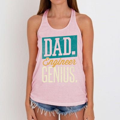 Dad Engineer Genius Engineer Dads Engineer Husbands Meaningful Gift Women's Knotted Racerback Tank