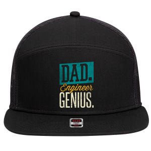 Dad Engineer Genius Engineer Dads Engineer Husbands Meaningful Gift 7 Panel Mesh Trucker Snapback Hat