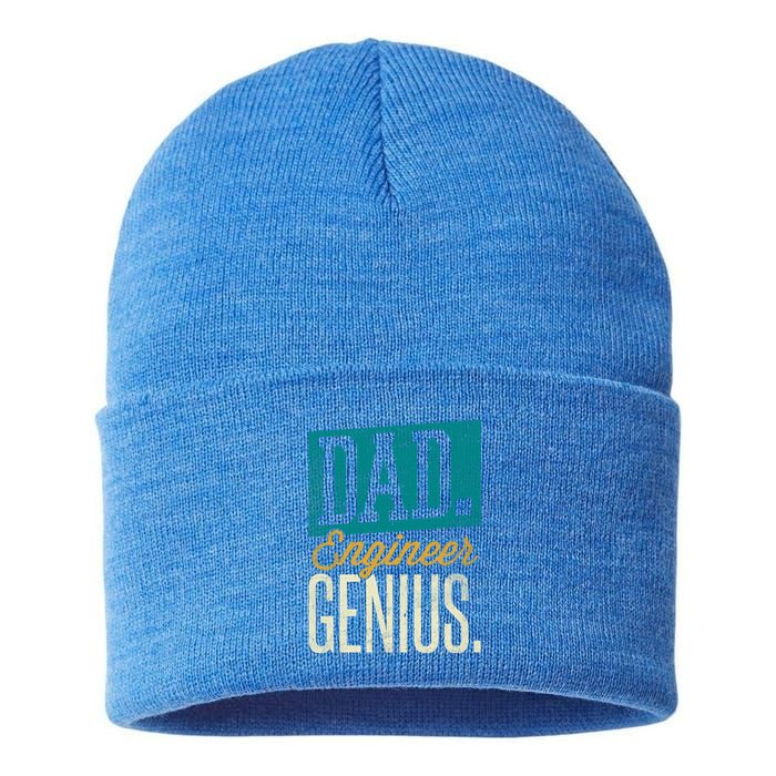 Dad Engineer Genius Engineer Dads Engineer Husbands Meaningful Gift Sustainable Knit Beanie