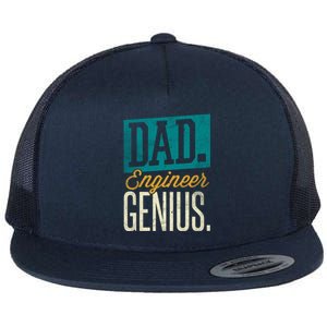 Dad Engineer Genius Engineer Dads Engineer Husbands Meaningful Gift Flat Bill Trucker Hat