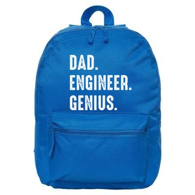 Dad Engineer Genius Engineer Husbands Engineering Dad Funny Gift 16 in Basic Backpack