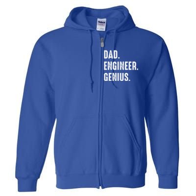 Dad Engineer Genius Engineer Husbands Engineering Dad Funny Gift Full Zip Hoodie