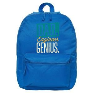 Dad Engineer Genius Engineer Dads Engineer Husbands Gift 16 in Basic Backpack