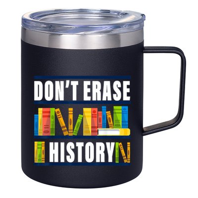 Dont Erase History Funny Book Worm Book Lover Quote 12oz Stainless Steel Coffee Mug