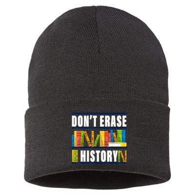Dont Erase History Funny Book Worm Book Lover Quote Sustainable Knit Beanie
