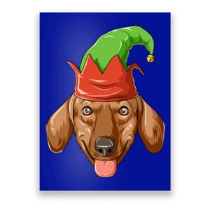 Dachshund Elf Hat Christmas Dachshund Gift Poster