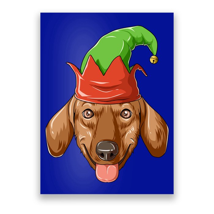 Dachshund Elf Hat Christmas Dachshund Gift Poster