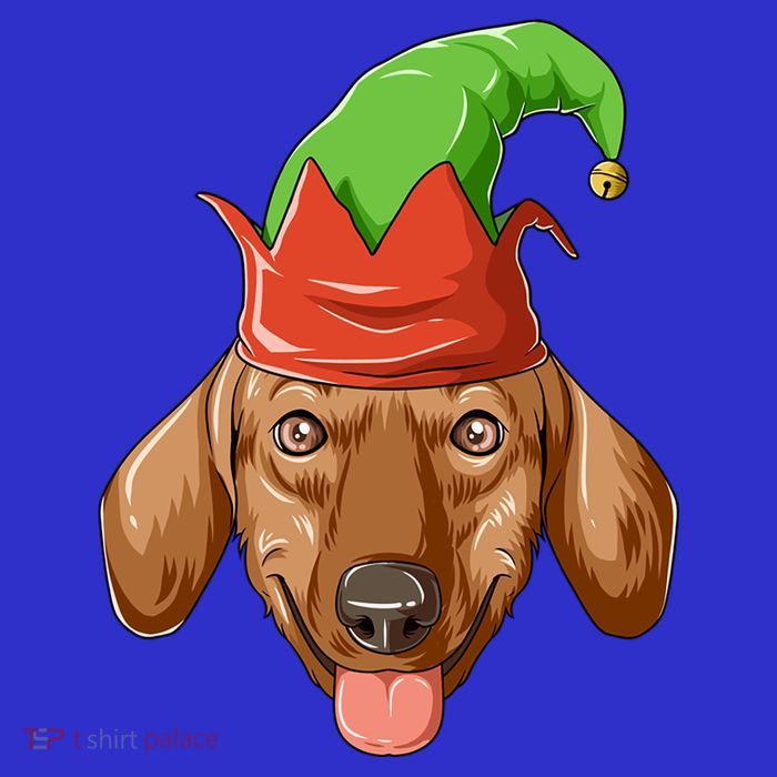 Dachshund Elf Hat Christmas Dachshund Gift Premium T-Shirt