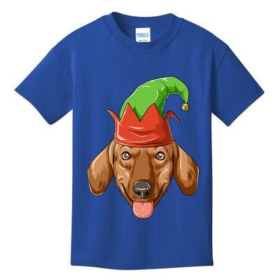 Dachshund Elf Hat Christmas Dachshund Gift Kids T-Shirt