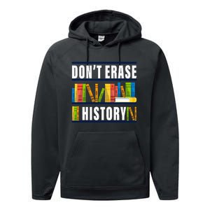 DonT Erase History Funny Book Worm Performance Fleece Hoodie