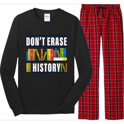 DonT Erase History Funny Book Worm Long Sleeve Pajama Set