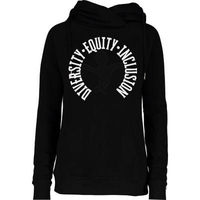 Diversity Equity Inclusion – Empowerment Equality Womens Funnel Neck Pullover Hood