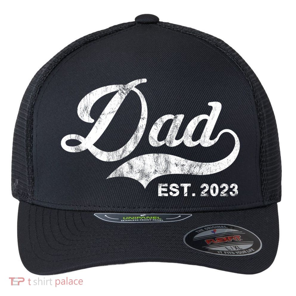 Dad Established In 2011 Worlds Best Fathers Day Cool Gift Flexfit Unipanel Trucker Cap