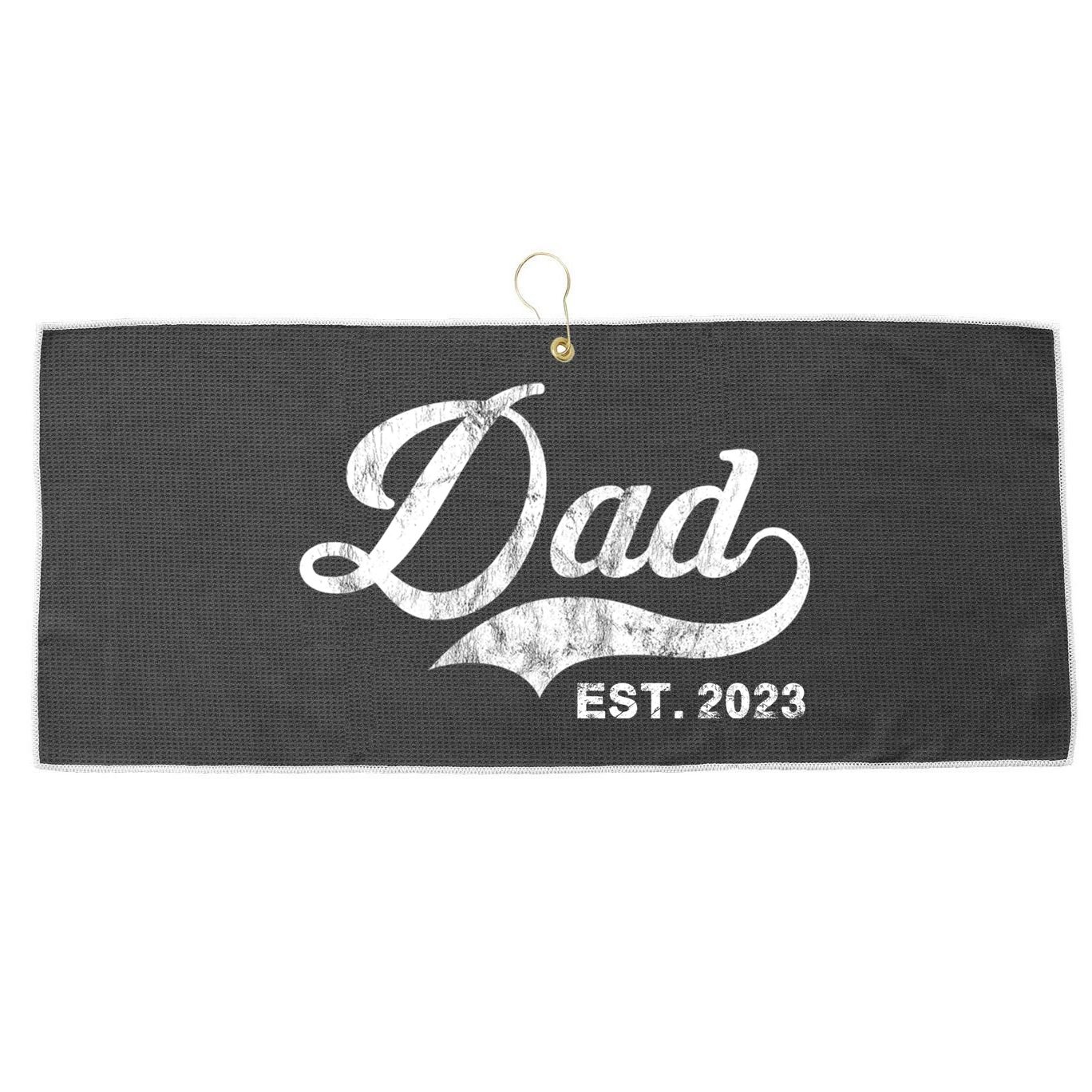 Dad Established In 2011 Worlds Best Fathers Day Cool Gift Large Microfiber Waffle Golf Towel