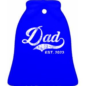 Dad Established In 2011 Worlds Best Fathers Day Cool Gift Ceramic Bell Ornament