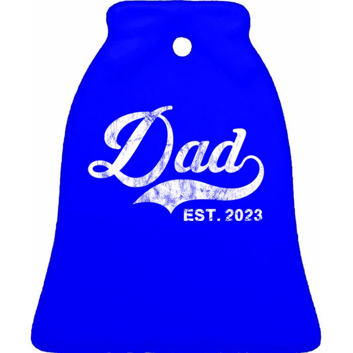 Dad Established In 2011 Worlds Best Fathers Day Cool Gift Ceramic Bell Ornament