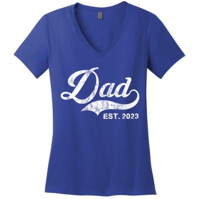 Dad Established In 2011 Worlds Best Fathers Day Cool Gift Women's V-Neck T-Shirt