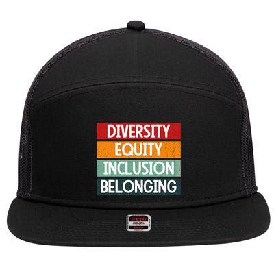 Diversity Equity Inclusion Belonging 7 Panel Mesh Trucker Snapback Hat