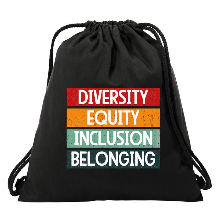 Diversity Equity Inclusion Belonging Drawstring Bag