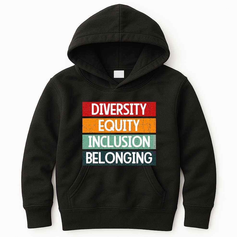 Diversity Equity Inclusion Belonging Kids Hoodie