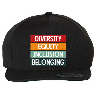 Diversity Equity Inclusion Belonging Wool Snapback Cap
