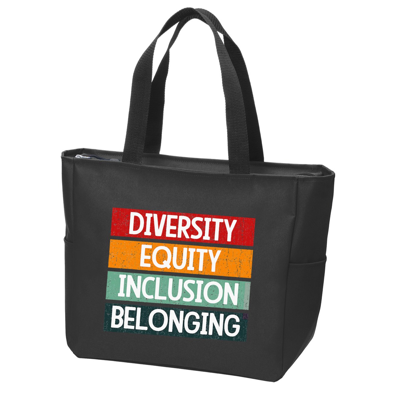 Diversity Equity Inclusion Belonging Zip Tote Bag