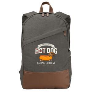 Dog Eating In Springfield Ohio Springfield Dog Cat Eating Cotton Canvas Backpack