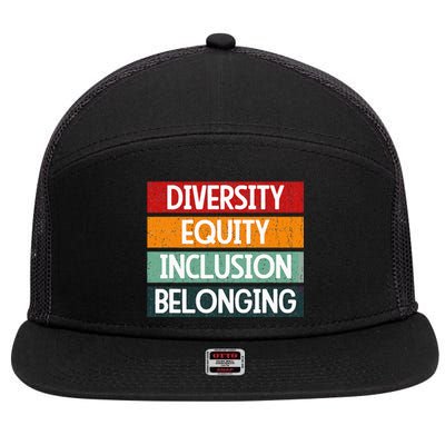 Diversity Equity Inclusion Belonging 7 Panel Mesh Trucker Snapback Hat