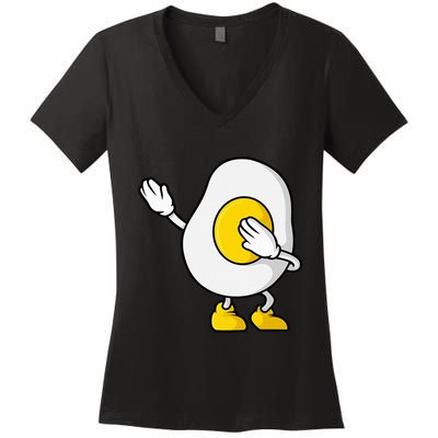 Dabbing Egg I’M So Eggcited Breakfast Gift Women's V-Neck T-Shirt