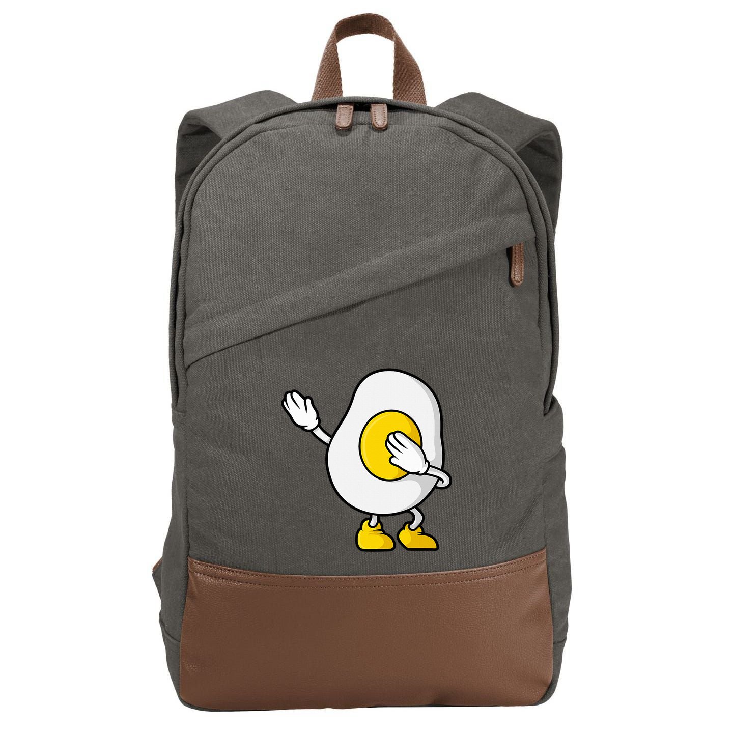 Dabbing Egg I’M So Eggcited Breakfast Gift Cotton Canvas Backpack